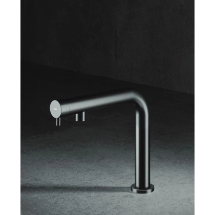 Picture Steel faucet with water filtering option for a minimalist kitchen