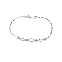 Picture Brilliant chain bracelet with graded zircons