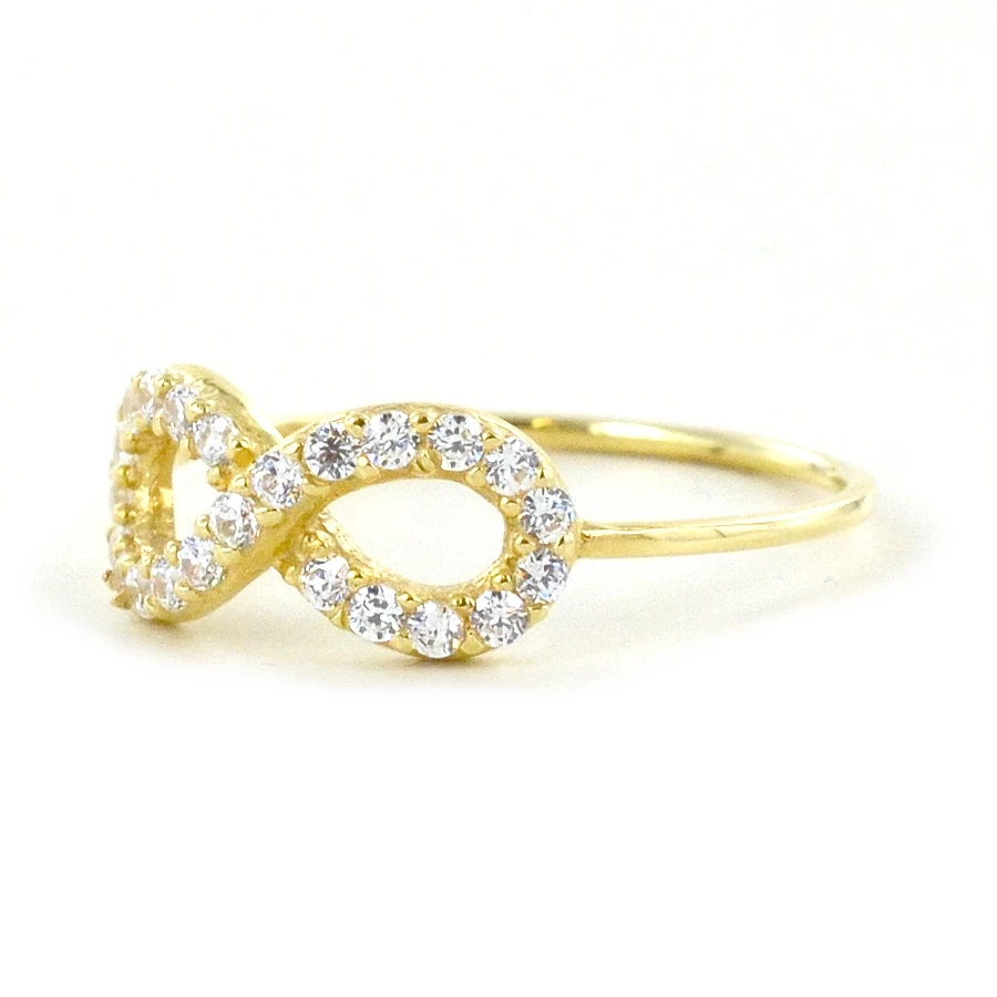 picture 3 Gold ring with openwork infinity and white zircons