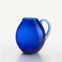 Picture An exquisite glass jug in Italian Murano blue