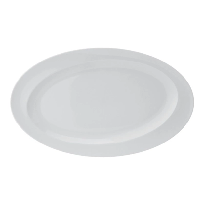 Zdjęcie Klasyczny biały owalny talerz z porcelany z wyjątkowej kolekcji Organic White inspirowanej formami natury - Vista Alegre