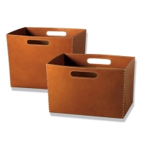 Picture Leather magazine basket