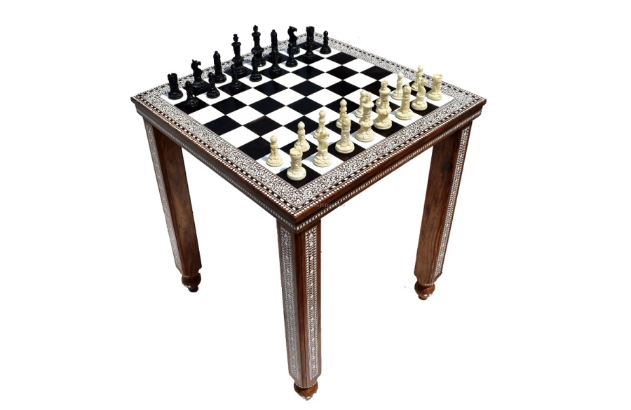 picture 2 Stylish "Indian Heritage" chess table - The Chess Empire