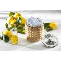 Picture Wicker basket for ice bucket made of stainless steel