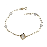 Picture Chain bracelet with oval links and resin balls