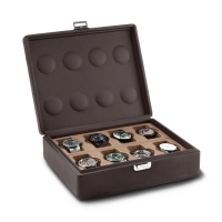Picture Un impresionante estuche de cuero con cierre para guardar 8 relojes