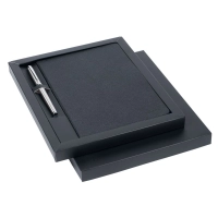 Picture A unique A5 Chester Premium notebook + chrome pen