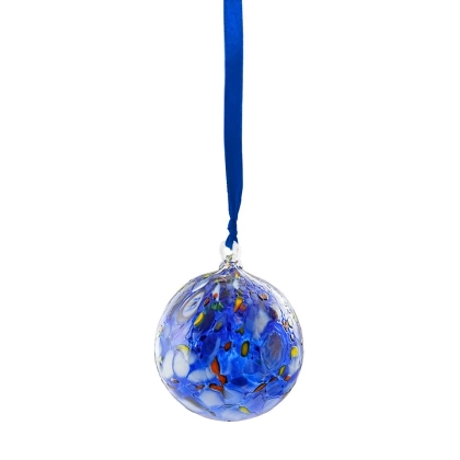 Zdjęcie Niebieska bombka wykonana ze szkła murano (8 cm)