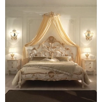Picture Italian bed with a carved headboard