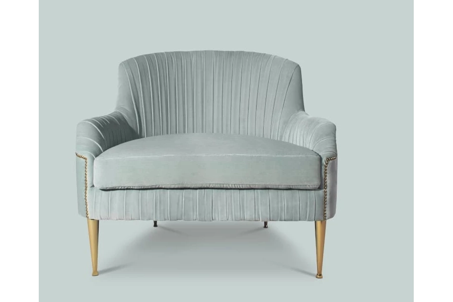 picture 4 Stylish armchair - brass legs - Ottiu