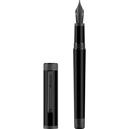 Picture Pluma estilográfica Ruten Ultra Black, punta Flex de 14K - Colección Zero