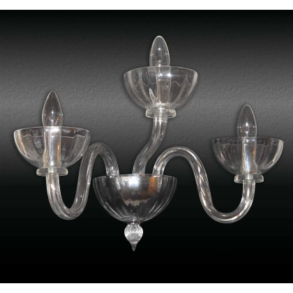 Zdjęcie Włoska prestiżowa lampa ścienna do salonu ze szkła Murano - Lucevetro