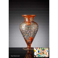 Picture A colorful vase with a riot of colors, hand-painted