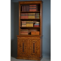 Picture A unique Victorian library, walnut open bookcase - antique