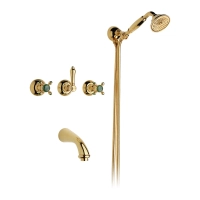 Picture Luxurious external bathtub faucet with a shower column and a ceramic head