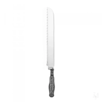 Picture Beautiful silver bread knife with a serrated blade - Zaramella Argenti