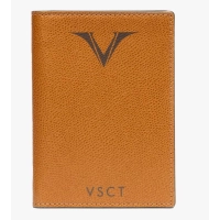 Picture Cognac passport and credit card case made of cowhide