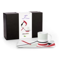 Picture A unique set - a mug with a stand decorated with an original pattern - Tettau
