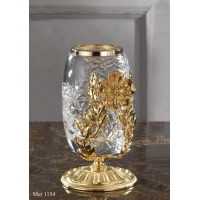 Picture Toothbrush holder in engraved crystal and gilded bronze