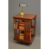 Picture A stunning, Edwardian, rotating walnut bookshelf - antique