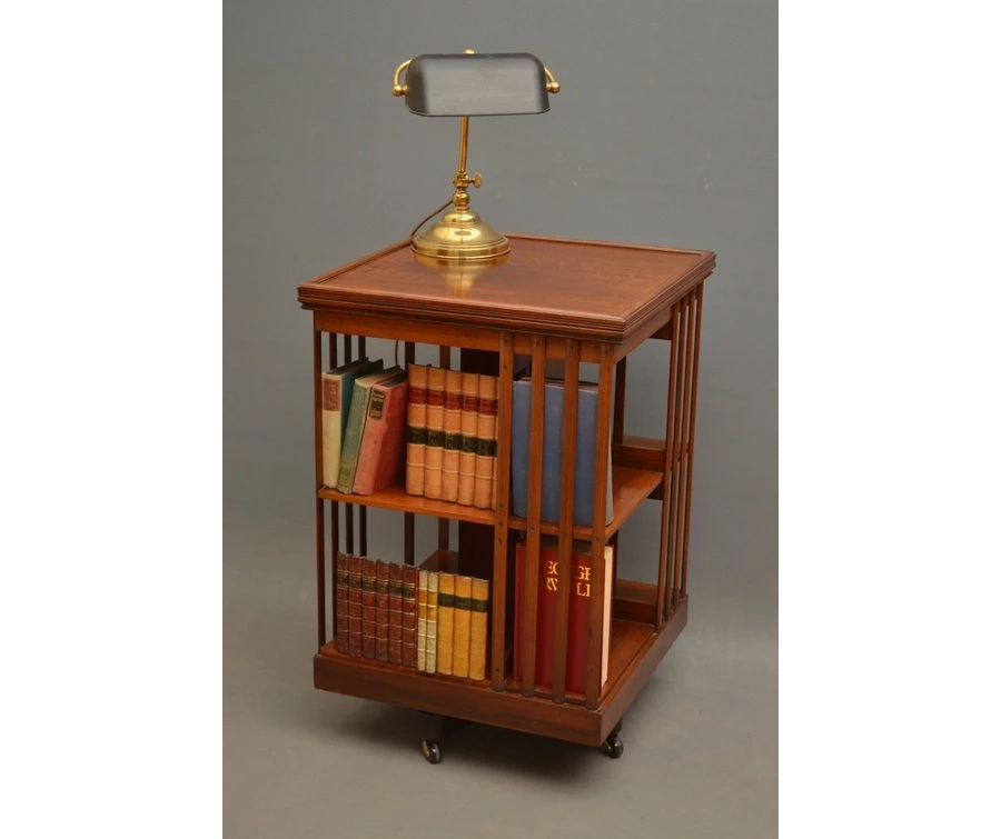 picture 1 A stunning, Edwardian, rotating walnut bookshelf - antique