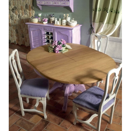 Zdjęcie Włoski okrągły stół z dębowym blatem z wewnętrznym przedłużeniem - Interiors Italia