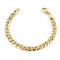 Picture Italian gold men's solid link bracelet