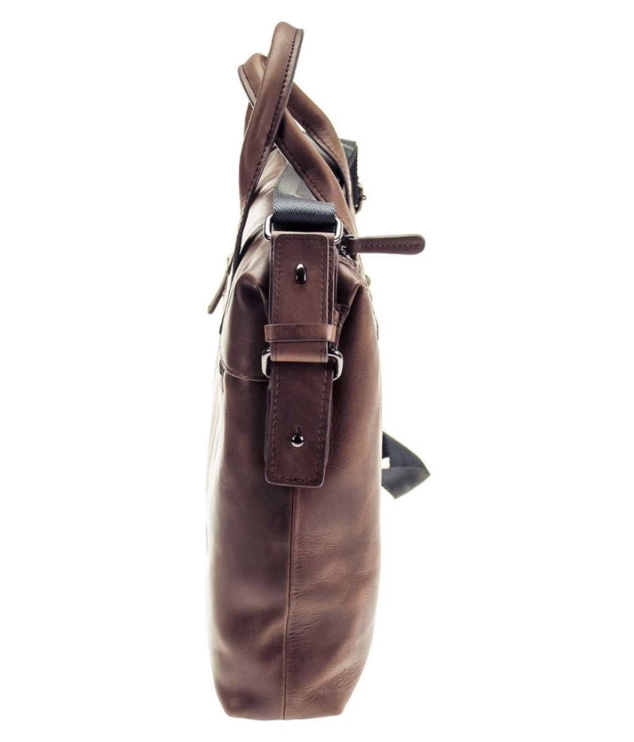 picture 4 Bolso para portátil de piel marrón oscuro