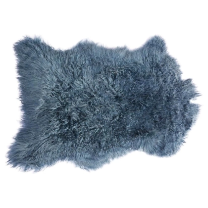 Picture Beautiful turquoise Angora goatskin rug