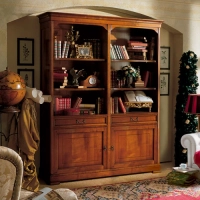 Bild Elegantes antikes Massivholzregal