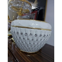 Picture Italian stylish ceramic flower pot with crystals - Bruno Costenaro