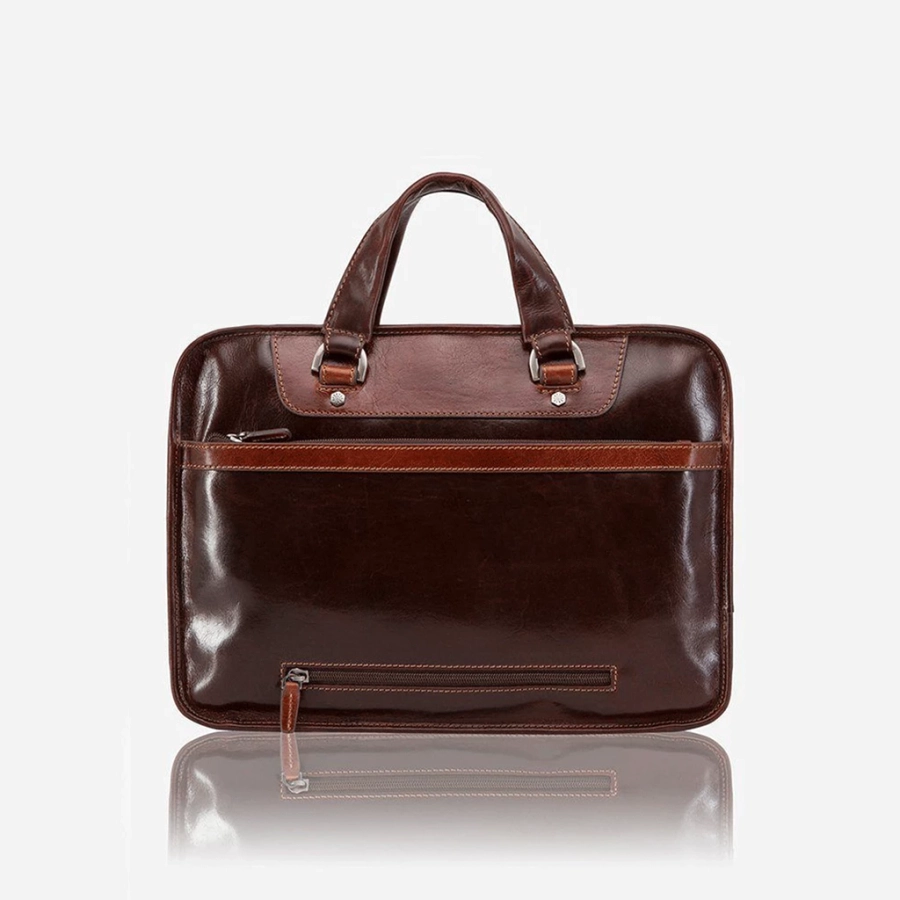 picture 3 Medium brown leather laptop bag