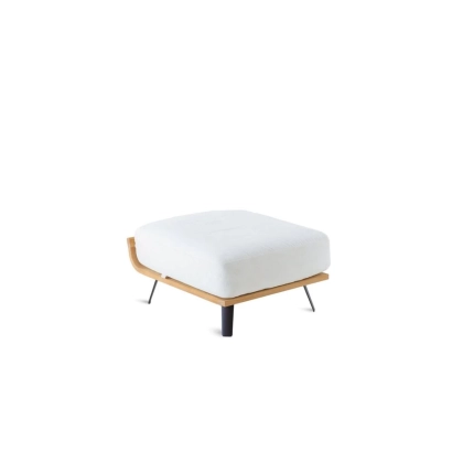 Zdjęcie Stylowa pufa Welcome 66×85 cm z drewna tekowego do ogrodu i na taras