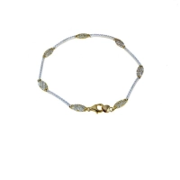 Picture Gold Italian bracelet with zircons