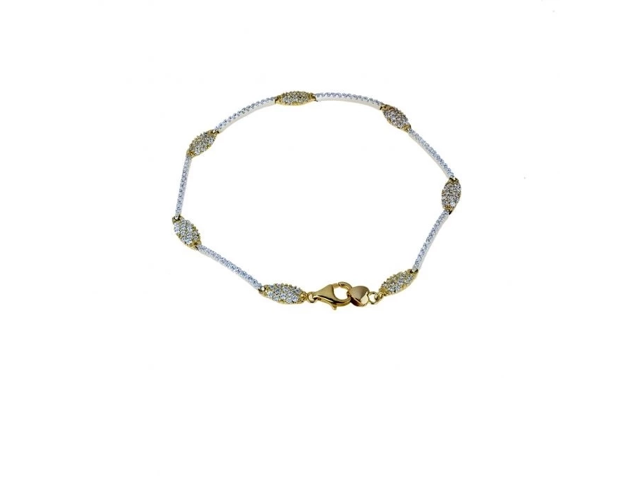 picture 1 Gold Italian bracelet with zircons