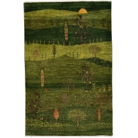Picture Attractive green hand-woven carpet from Iran - Jordan