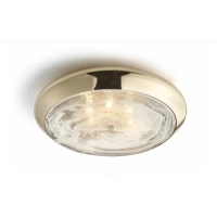 Picture Stylish wall lamp/ceiling lamp with a white disc made of Murano glass - Il Paralume Marina
