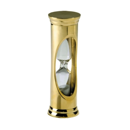 Picture Luxurious brass hourglass (3 min) in gold - Authentic Models