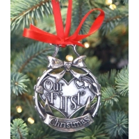 Picture Christmas tree decoration made of pewter -