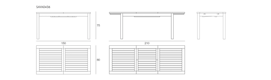 picture 5 Rectangular extendable table by Giasone-Savana for the dining room or garden