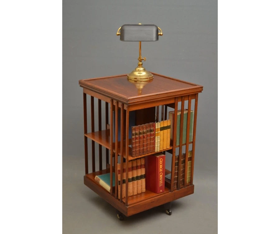 picture 3 A stunning, Edwardian, rotating walnut bookshelf - antique