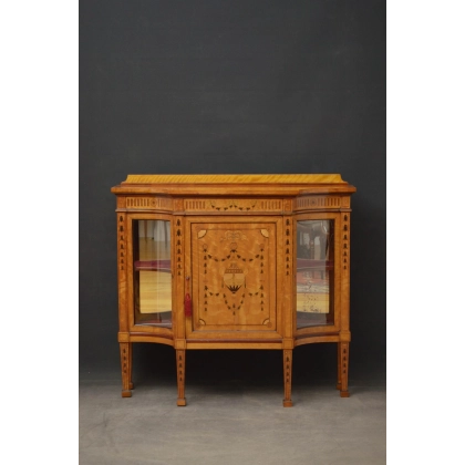 Zdjęcie Wyjątkowy edwardiański kredens/witryna Maple & Co, z inkrustowanym blatem - antyk