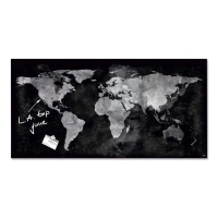 Picture World Map - magnetic glass board