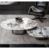 Picture High-quality coffee table made of steel and marble