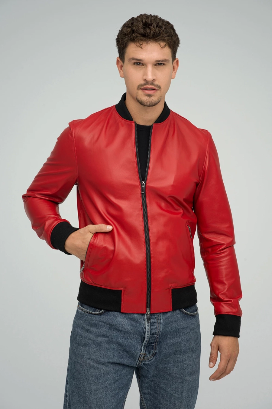 picture 3 Men's leather jacket in an original shade