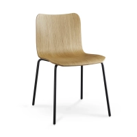 Picture Silla de roble con estructura de acero Dandy - Colico