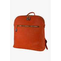 Picture Orange stylish backpack made of leather - Terrida