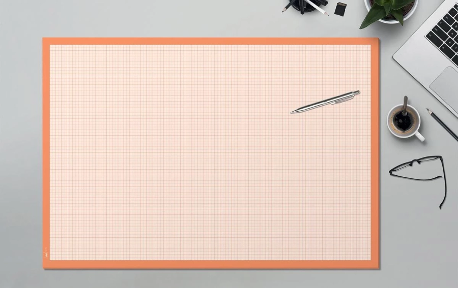 picture 2 Paper pad with orange graph sheets - Sigel