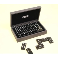 Picture A timeless domino set - leather case with tiles