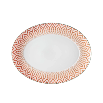 Zdjęcie Porcelanowy średni owalny talerz Fiji z geometrycznym ozdobnym wzorem - Vista Alegre
